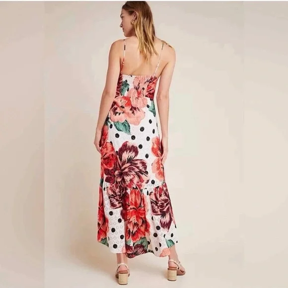 Farm Rio x Anthropologie Riviera Eyelet Maxi Dress size 6 - Picture 2 of 9